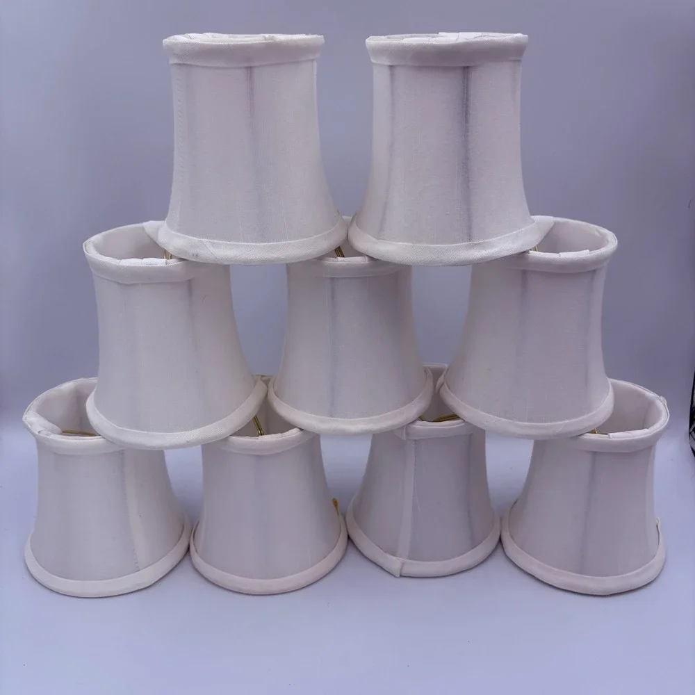 Vintage Mini Chandelier Lamp Shades white Silk 4.25